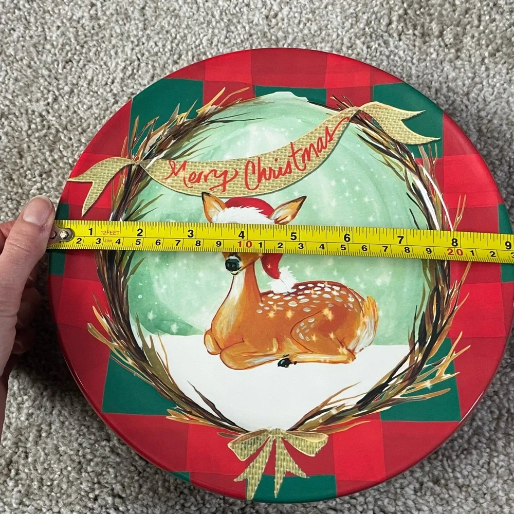 6 Pier 1 Imports Melamine Christmas Deer Plates